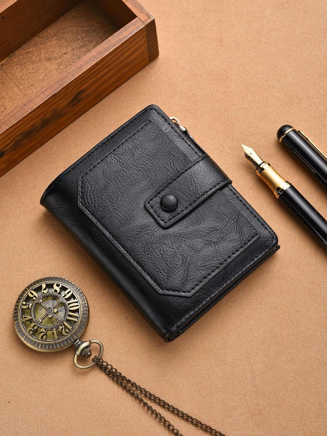 VIDI Short Men's Wallet Retro PU Leather Multiple Card Slots