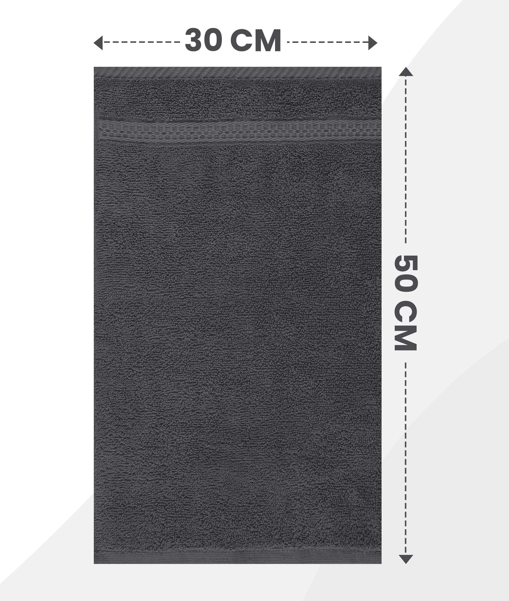 Utopia Towels - Zestaw 10 ręczników dla gości 30x50 cm z pętelką do zawieszania, małe ręczniki 100% bawełny, miękkie i chłonne (szary)