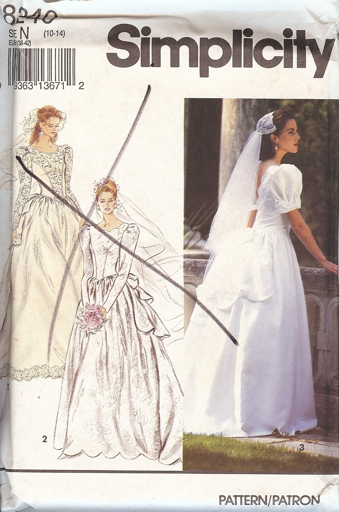 Patron de couture Simplicity 8240 robe de soirée et mariage taille P 10-14