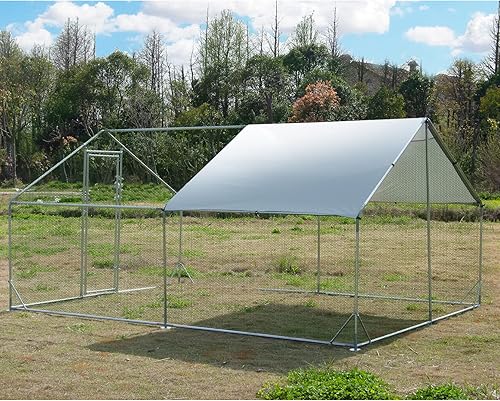 Miniatura 7 de Jaula grande de metal para gallinero de corral, jaula en forma de espira con cubierta impermeable y anti-ultravioleta para uso en granja en patio