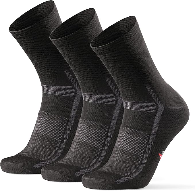 DANISH ENDURANCE 3 Pack Cycling Socks, Breathable Crew Bike Socks, Men