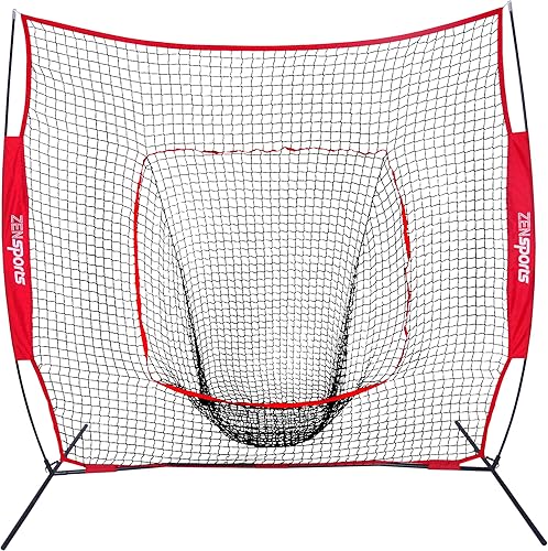 Miniatura 2 de ZENY Red de béisbol y softbol de 7 x 7 pies, combo de camiseta para bateo, lanzamiento, campaña, red de entrenamiento portátil