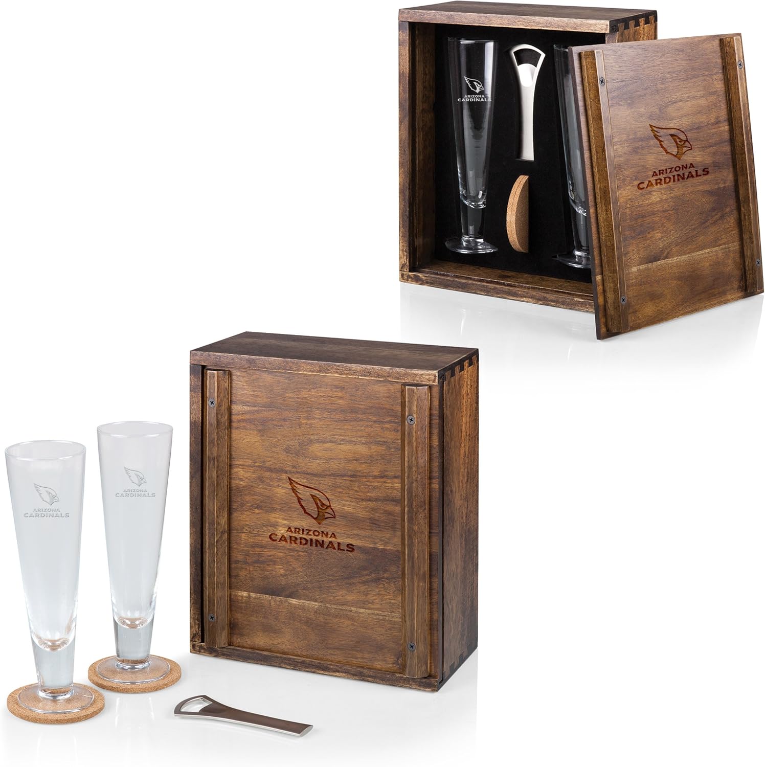 PICNIC TIME Brown Arizona Cardinals Pilsner Beer Gift Set for 2