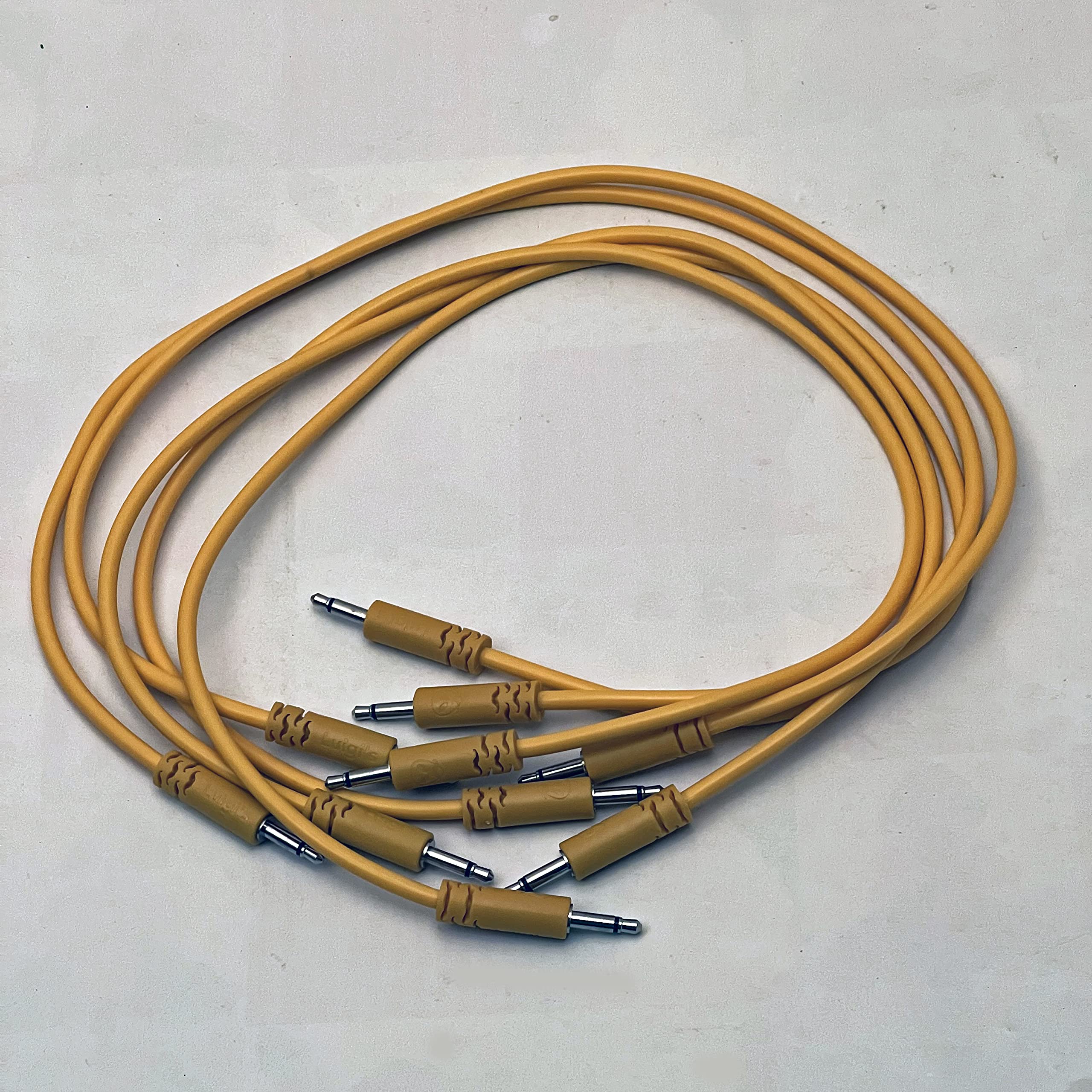 Luigis Modular Supply Spaghetti Eurorack Lot de 5 Câbles Or/Orange 18 (45cm)