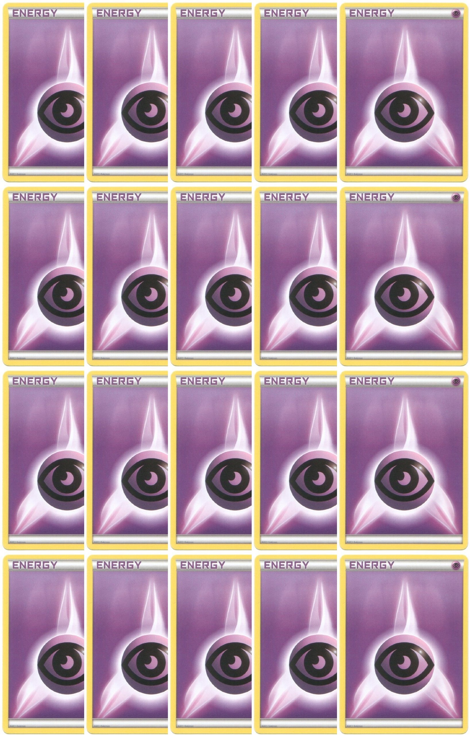 20 Basic Psychic Energy Pokemon Cards (XY/Black and White Series Design,  Unnumbered) [Purple-Type] by Nintendo : Amazon.ca: Toys & Games