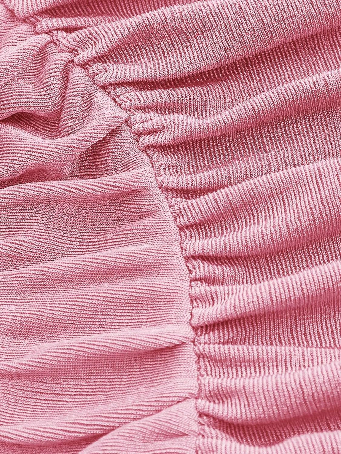 Floerns Women's Y2k Flare Sleeve T Shirts Halter Neck Ruched Going Out Crop Tops - Image 4