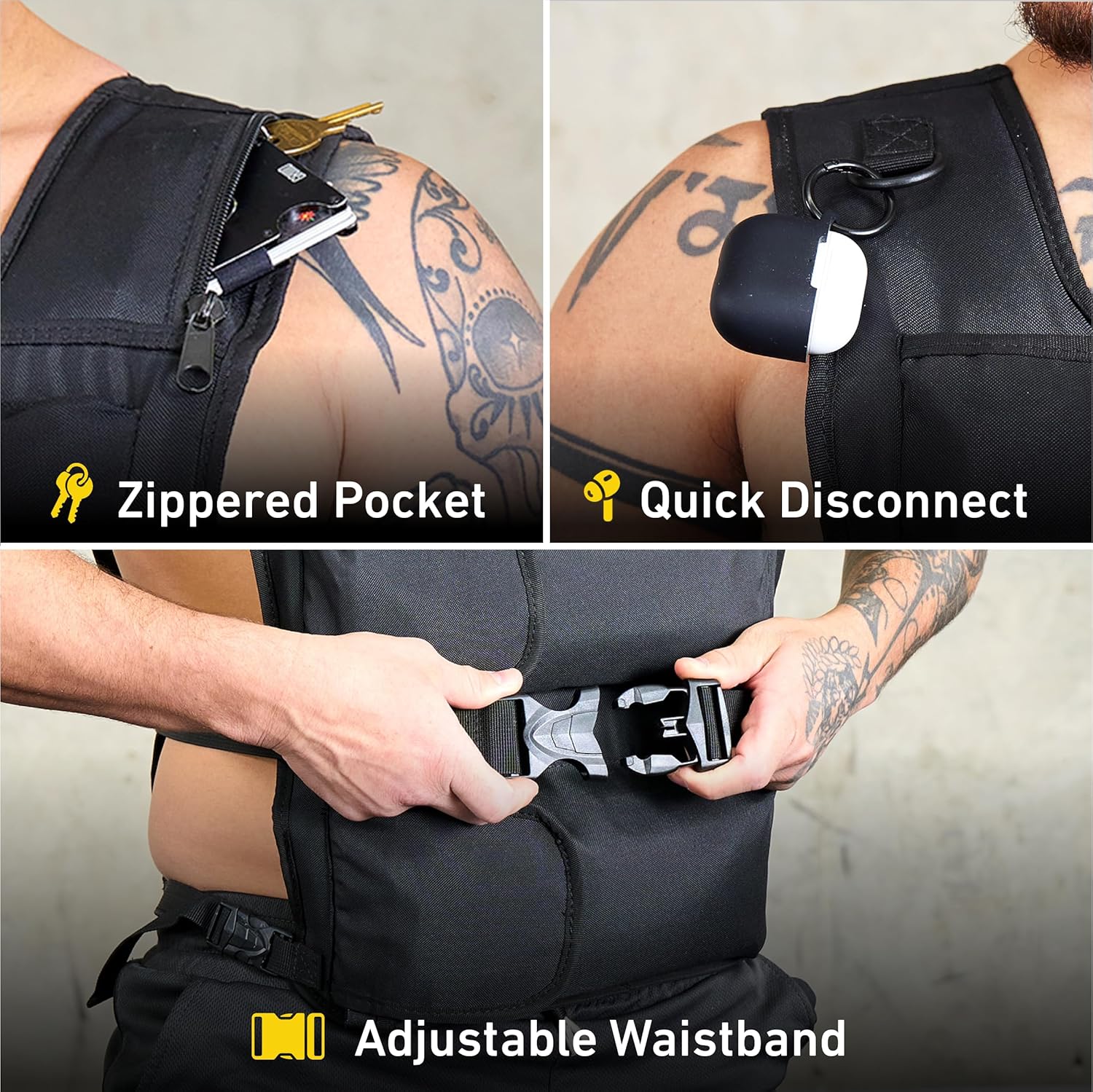 Elite Sports Weighted Vest for Men & Women, 4lb/8lb/12lb/16lb/20lb/24lb Reflective Adjustable Weight Vest Workout, Exercise, Running, Weight Loss & Strength Training (UN-FILLED)