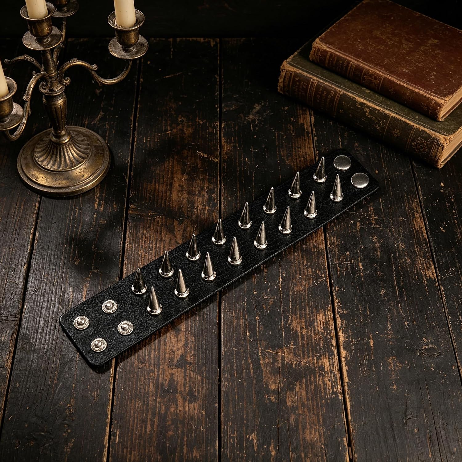 Punk Bracelet PU Leather Braclet for Men Women Spike Bracelets Goth Leather Cuff Studded Wristband