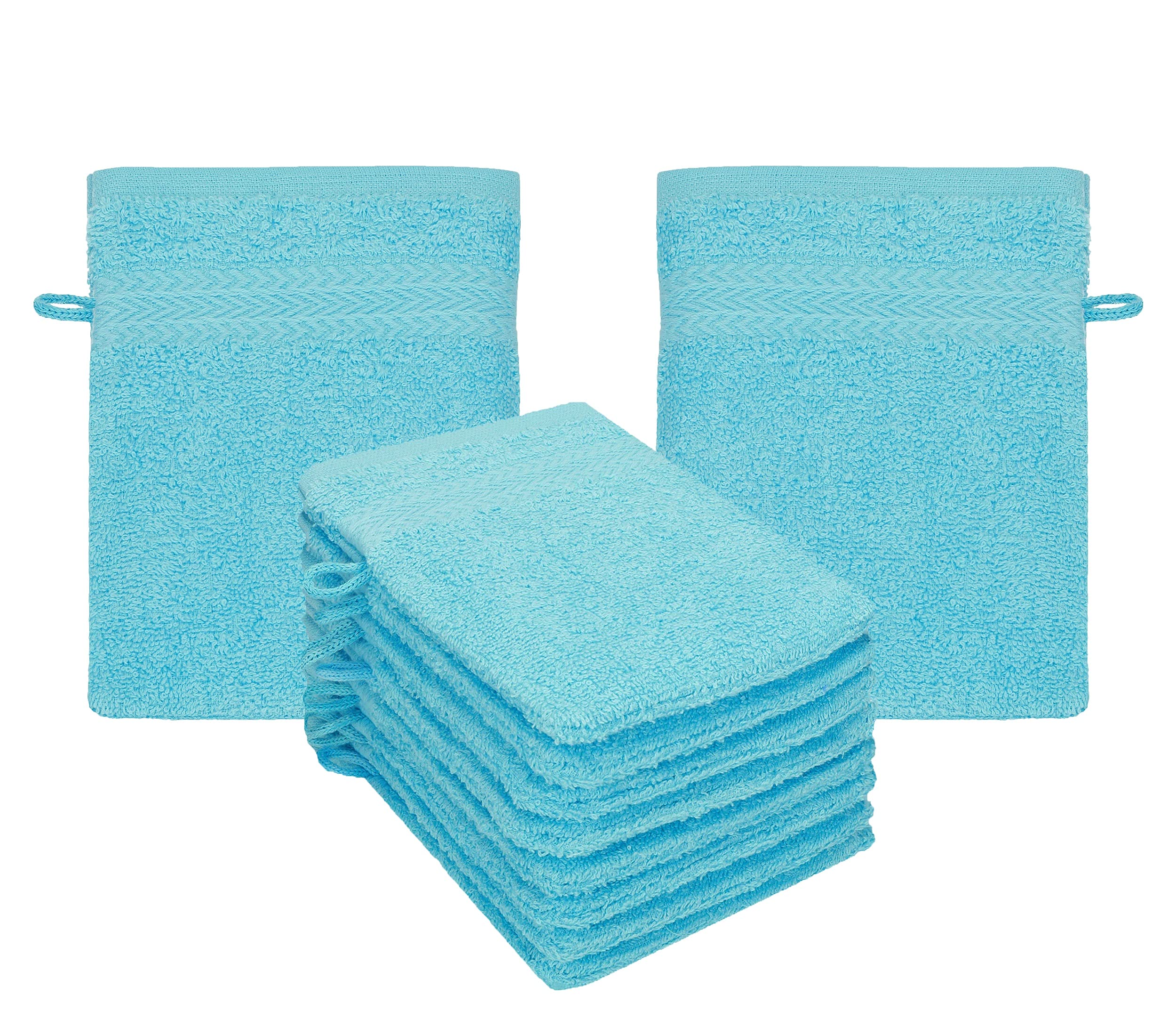 Betz Guanti Da Bagno Premium 10 Pezzi - Morbidi Spugna 100% Cotone Per Viso E Bambino - Set Regalo Beige Per Pelle Delicata