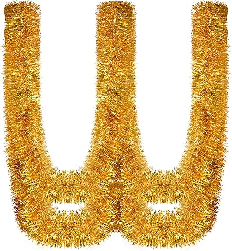 Guirnalda giratoria de oropel de 16.4 pies, guirnalda colgante brillante para árbol de Navidad, suministros de fiesta de cumpleaños, decoración de