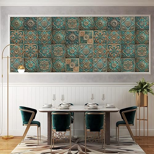 Miniatura 3 de Alwayspon Adhesivo para azulejos de pared moriscos, despegar y pegar, calcomanías de vinilo autoadhesivas para azulejos de cocina y baño, 6 x 6