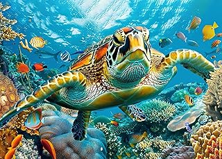 Comprar Rompecabezas de 1000 piezas para adultos, rompecabezas de tortuga marina para adultos, mundo marino, rompecabezas de 1000 piezas para adultos, juegos de rompecabezas para adultos, 27.5 x 19.7 pulgadas
