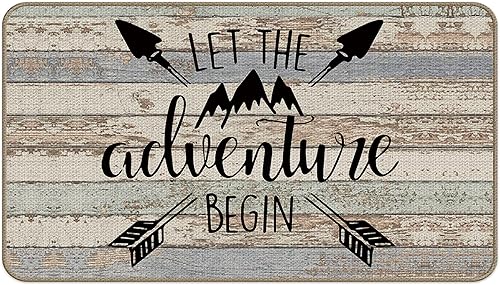 Miniatura 5 de Tapete de bienvenida para puerta de campista, tapete de puerta de campamento de 17 x 30 pulgadas, tapete para puerta de caravana, decoración de