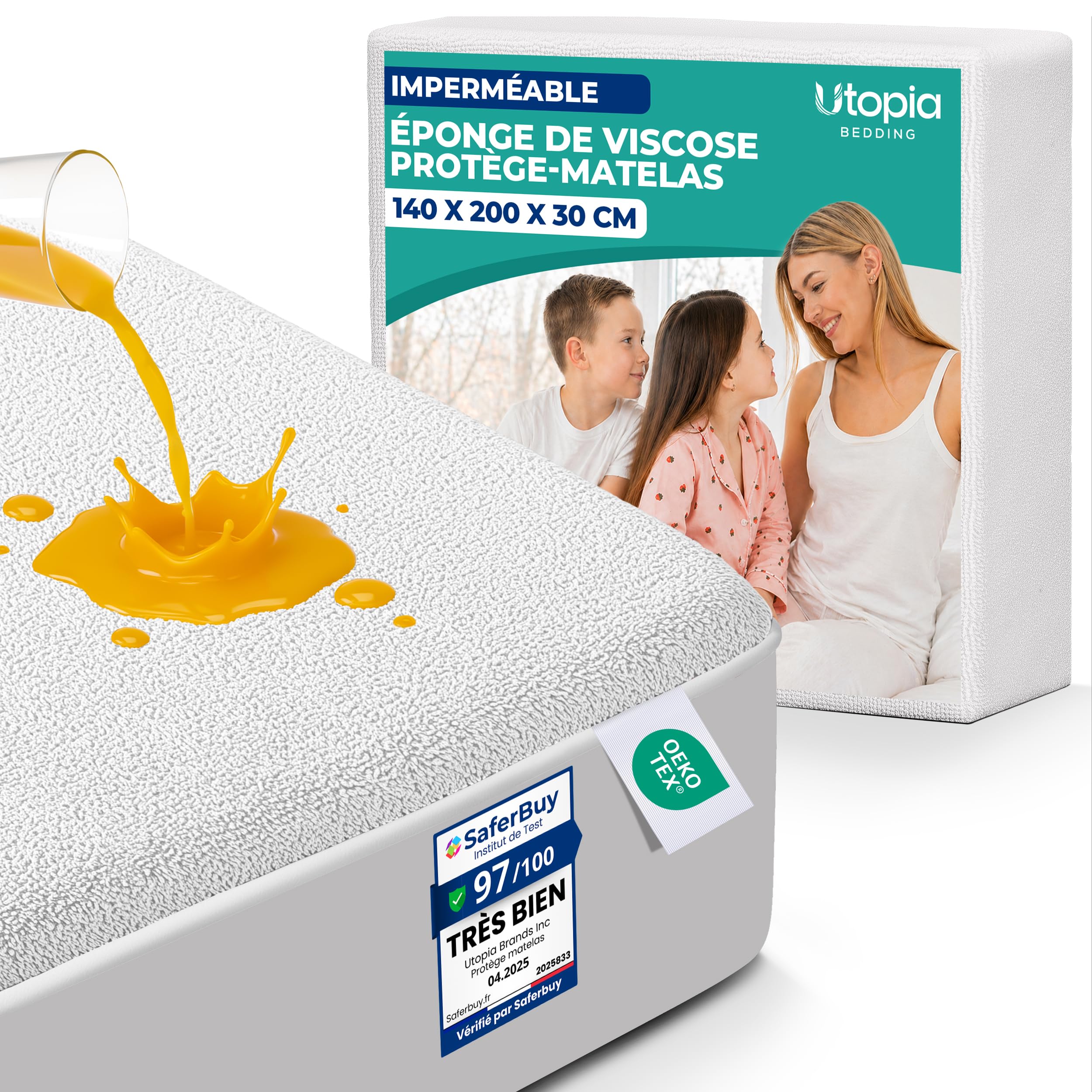 utopia bedding protège matelas 140x200