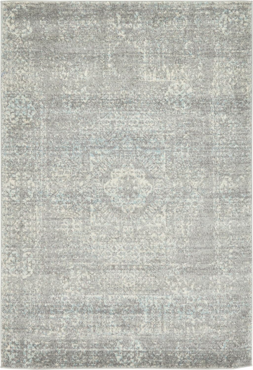 Unique Loom Tradition Collection Classic Southwestern Distressed Casual Design Area Rug (4' 0 x 6' 0 Rectangular, Silver/ Ivory)