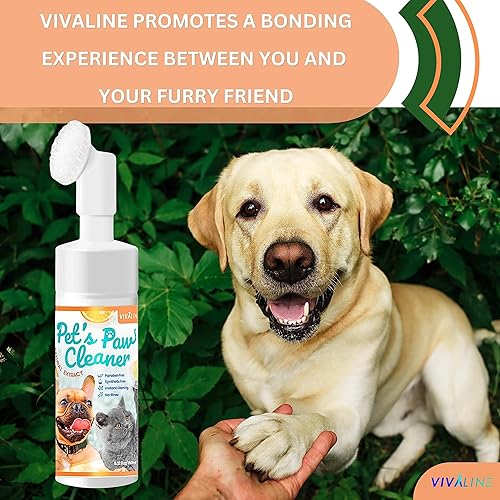 Miniatura 9 de Espuma limpiadora de patas para perros y gatos con cepillo de silicona mejorado, sin esfuerzo, limpieza rápida, diseño de botella fácil de usar,