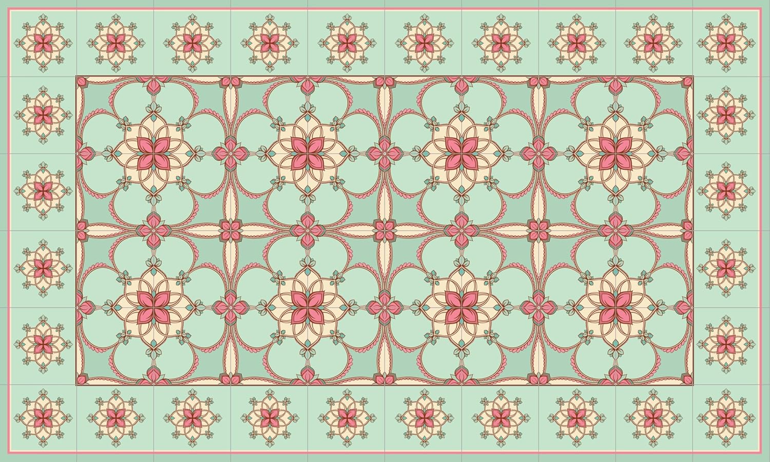 IRI-GIRI Vinyl Kitchen Floor Mat Decorative Linoleum PVC Rug Runner Tile Flooring, Colorful, Durable, Anti-Slip, Hand Washable, and Protects Floors 39.3" x 23.6", Hummingbirds 306