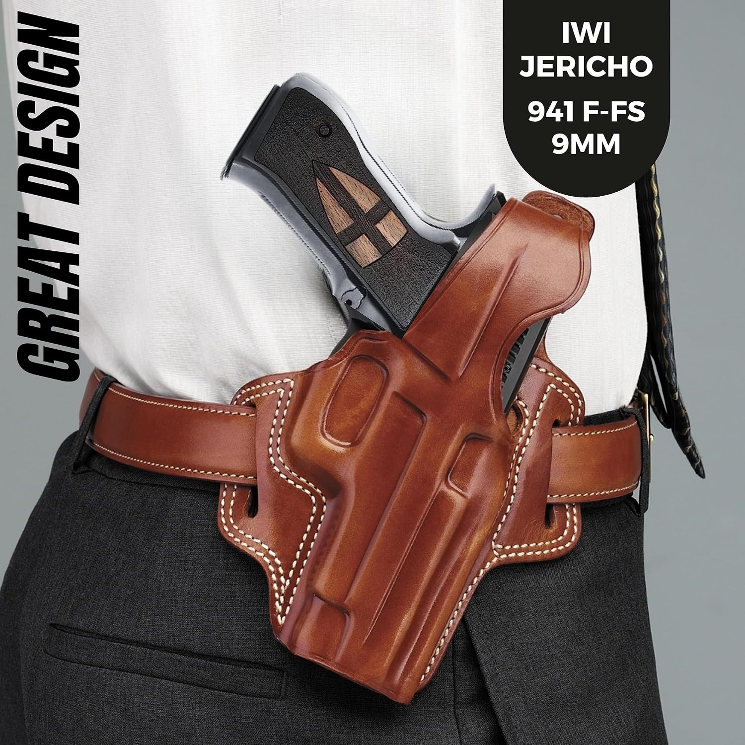 J. 941 Replacement Gun Handgun Pistol Rubber Textured Non-Slip Ergonomic Custom Durable Precision Panels Natural Wood 3D Texture Holster Weapon