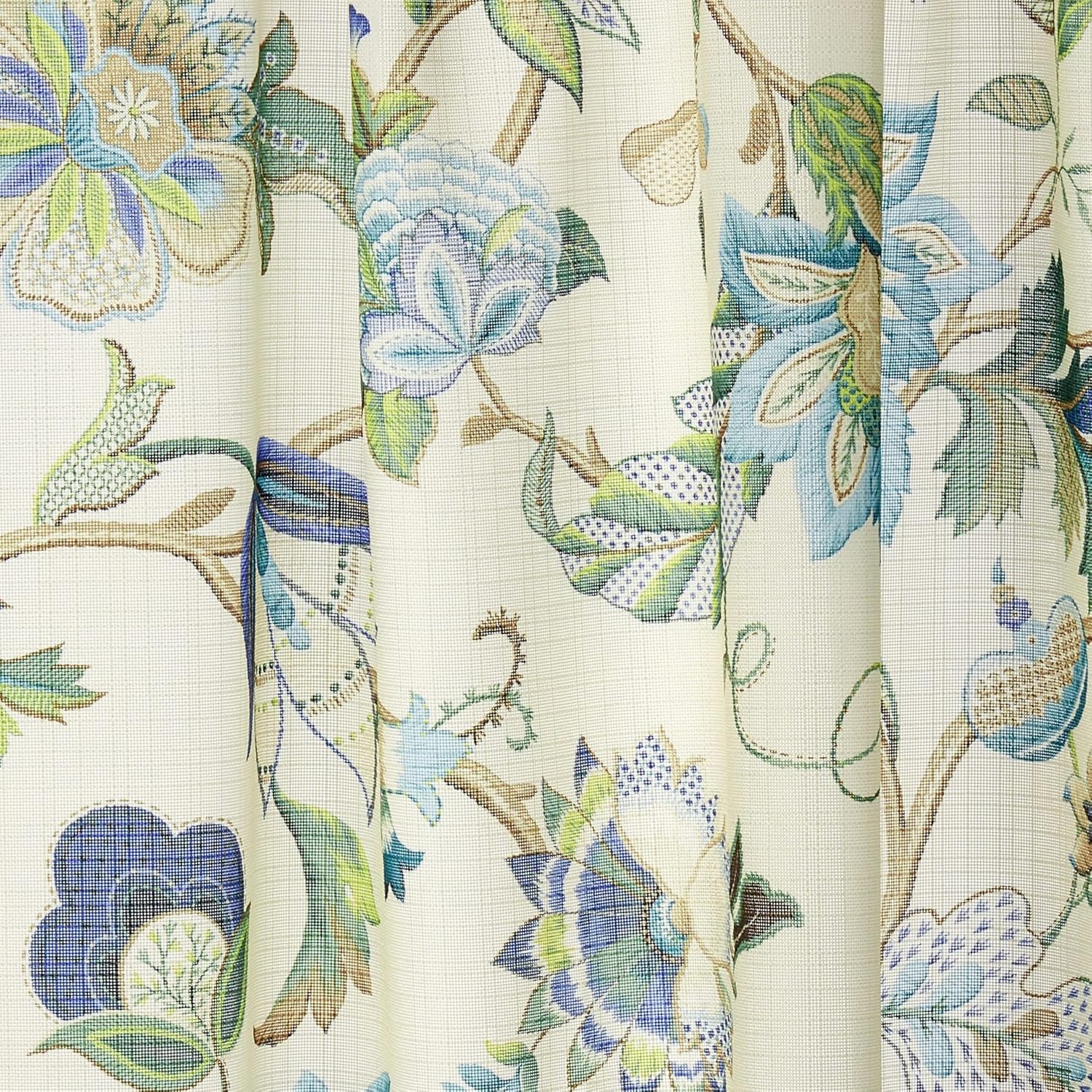 Ellis Curtain Brissac Tailored Panel Pair with Tiebacks, 70 x 63, Blue