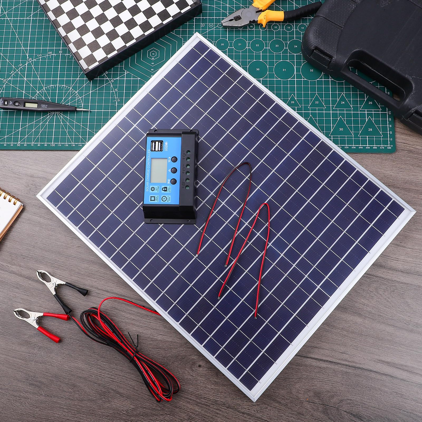 Pannello Solare Portatile 20w 18v Controller per Auto e Moto