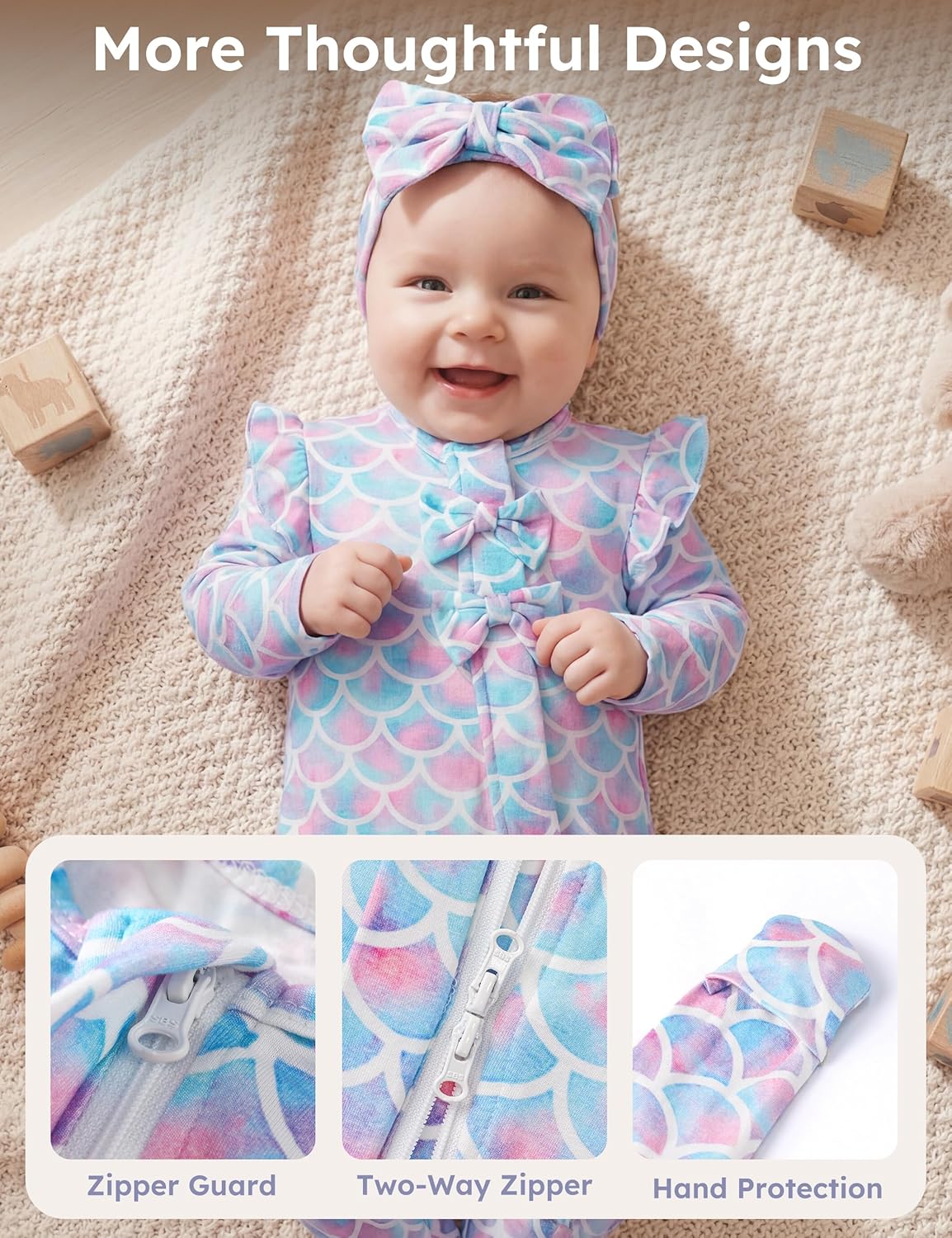 Yoofoss Baby Pajamas Rayon Made From Bamboo Sleepers, Baby Girl Clothes Newborn 0-3 3-6 6-9 Months Footed Pjs, Soft - Image 5