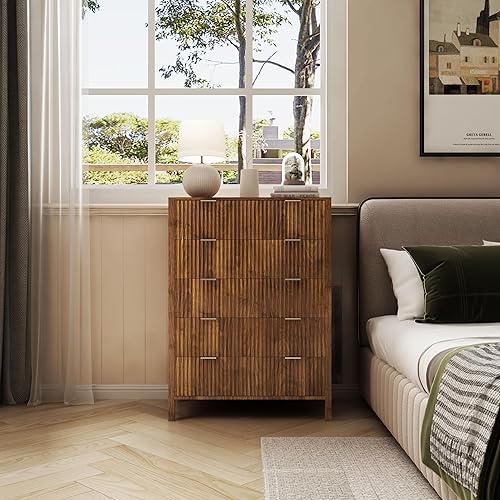 Vista 36 de Juego de 2 mesitas de noche con cajones, moderna mesa auxiliar de cama grande a rayas con 2 cajones, mesita de noche moderna de mediados de siglo