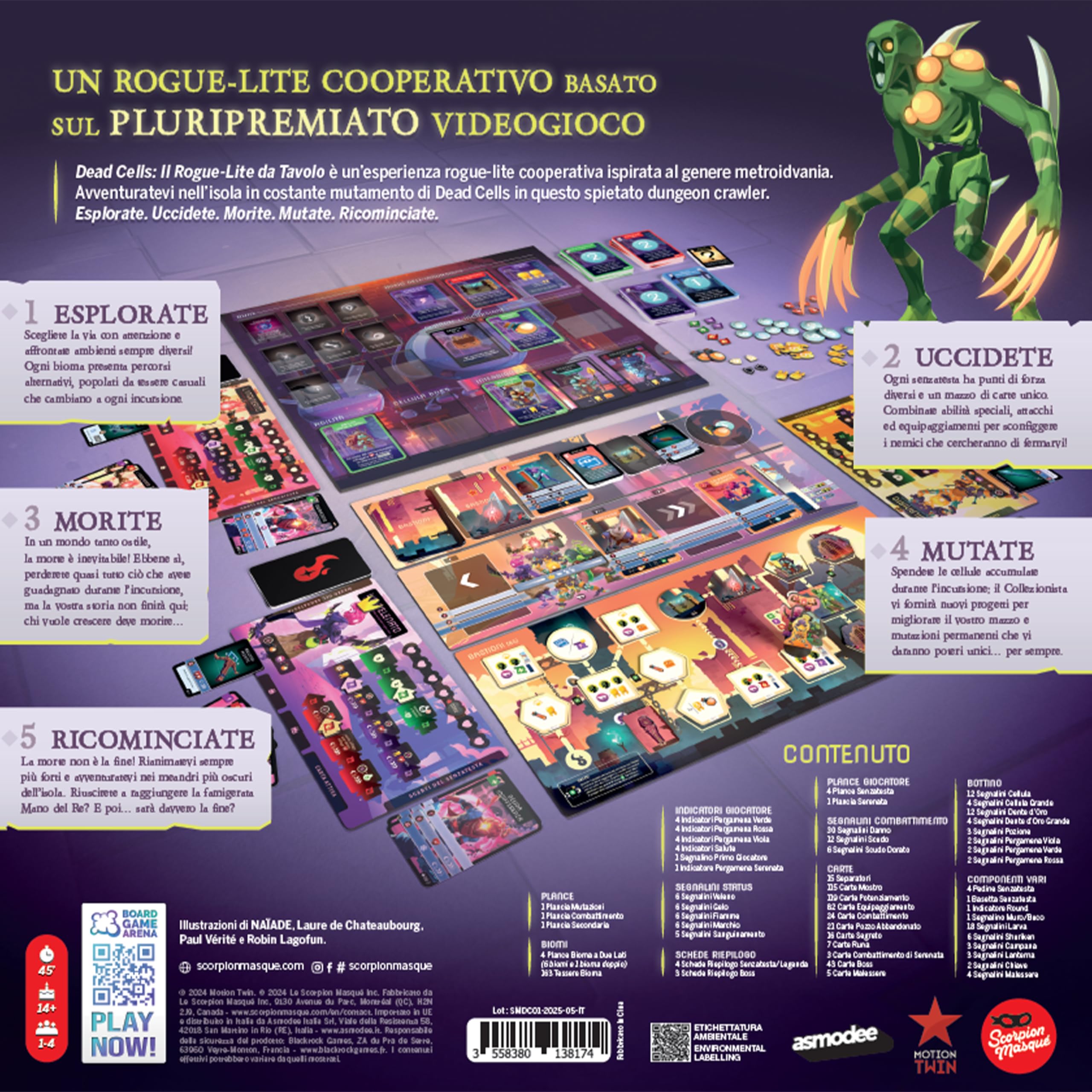Asmodee – DEAD CELLS – Gioco da Tavolo Rogue-Lite | Gioco da Tavola Cooperativo Ispirato al Videogioco Dungeon Crawler – 1-4 Giocatori – 14+ Anni – 45 Minuti – Edizione Italiana