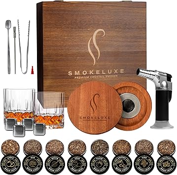Whiskey Smoker Kit with 8 Wood Chip Flavors