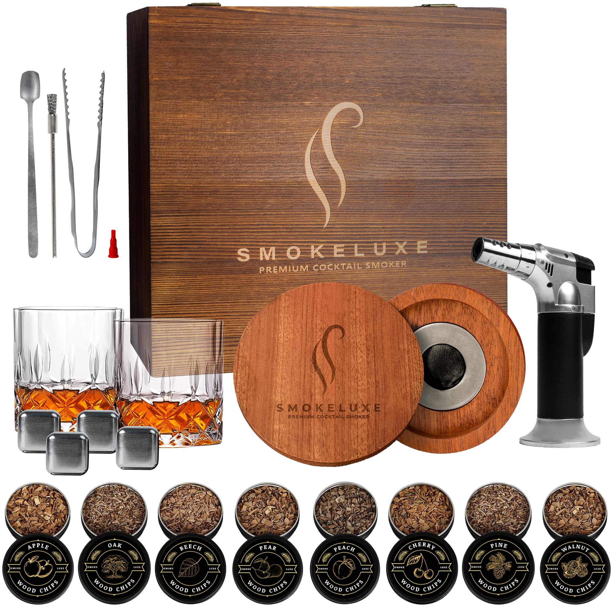 Amazon.com: Whiskey Smoker Kit with 8 Wood Chip Flavors - Premium