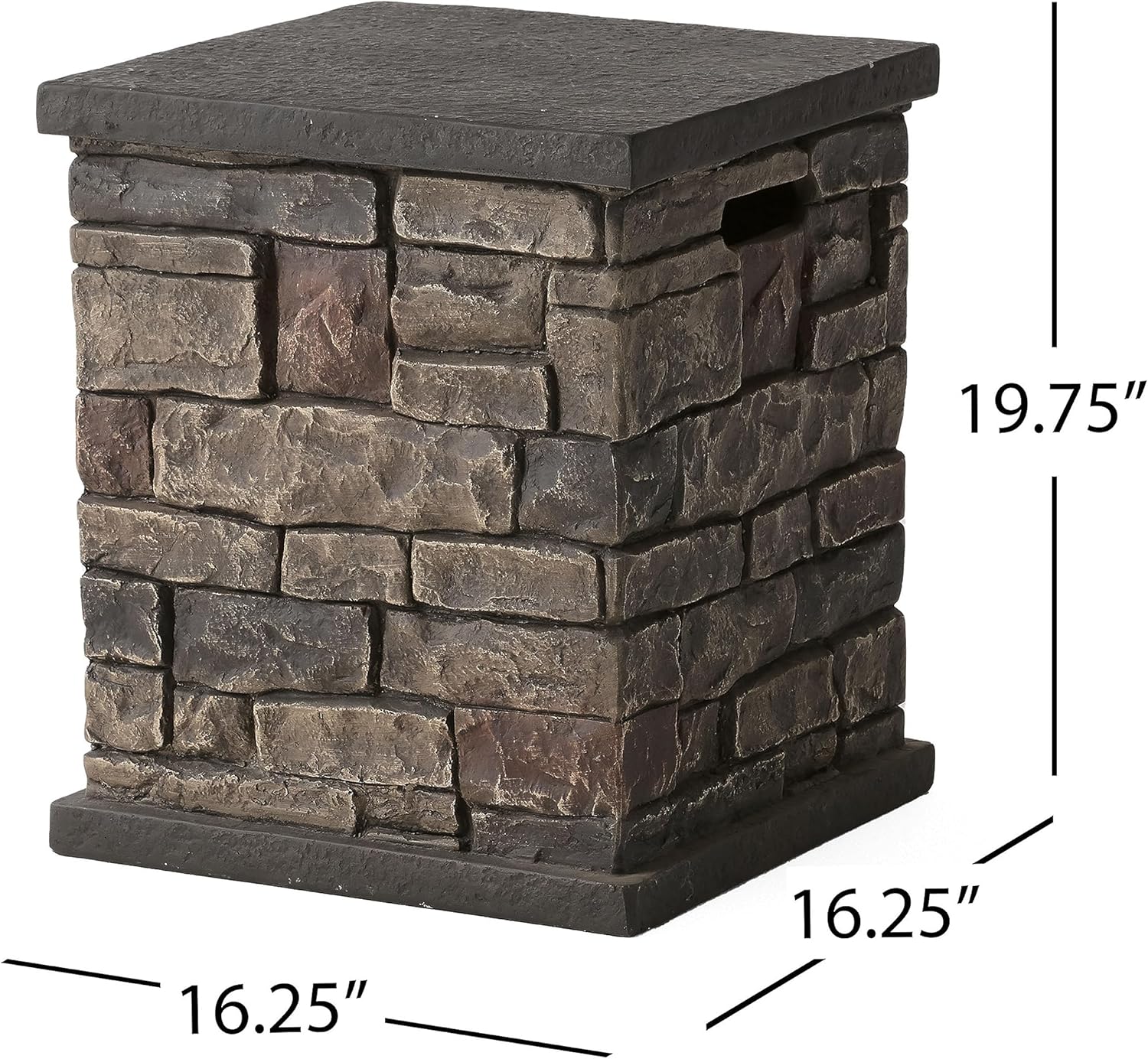 16.25x16.25x19.75in Propane Tank Holder with Modern Transitional Style Faux Stone Concrete Lightweight Finish Multi-Functional No Assembly High Weight Capacity and Durable