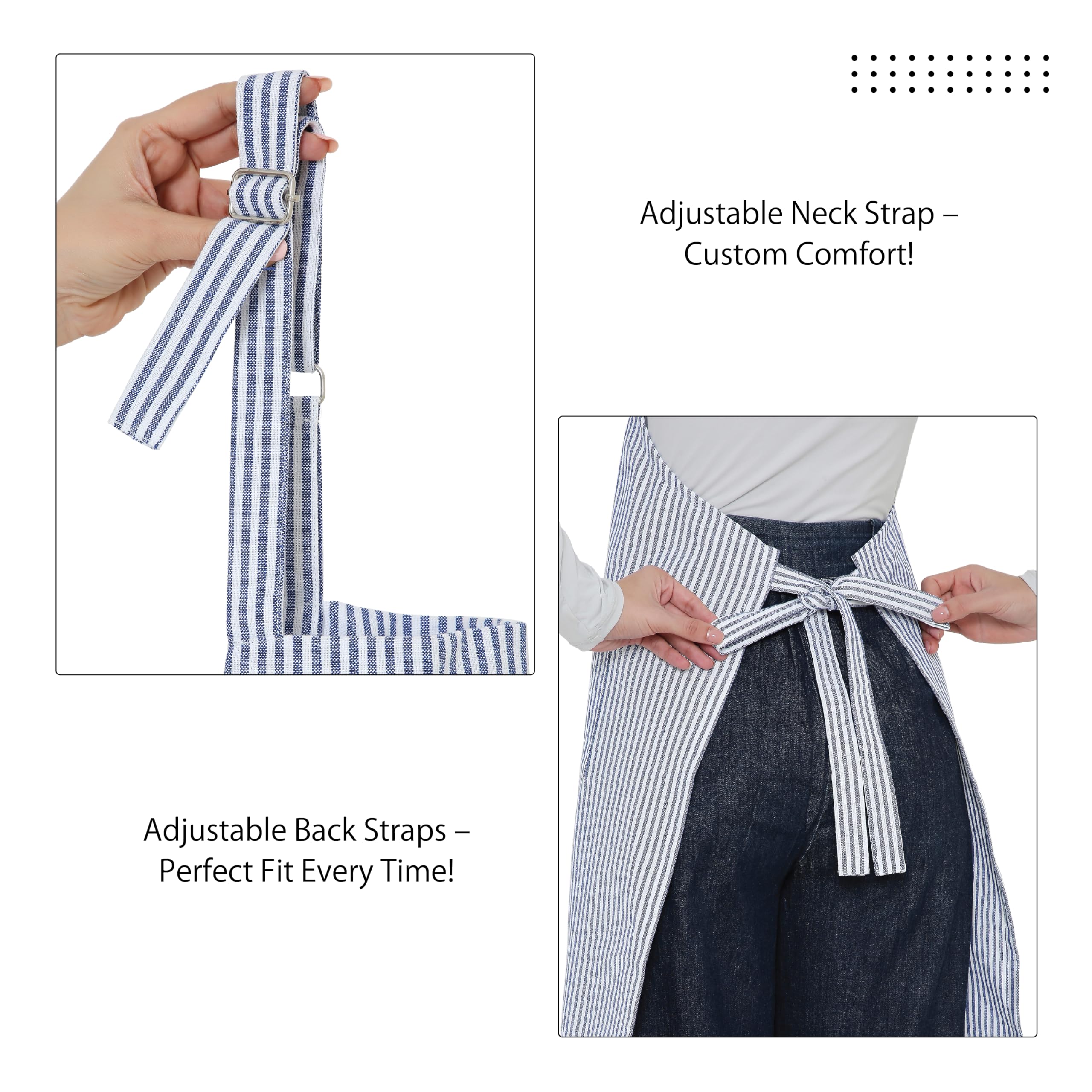 Encasa Homes Kitchen Apron for Women with Pockets & Towel Holder | Size 27