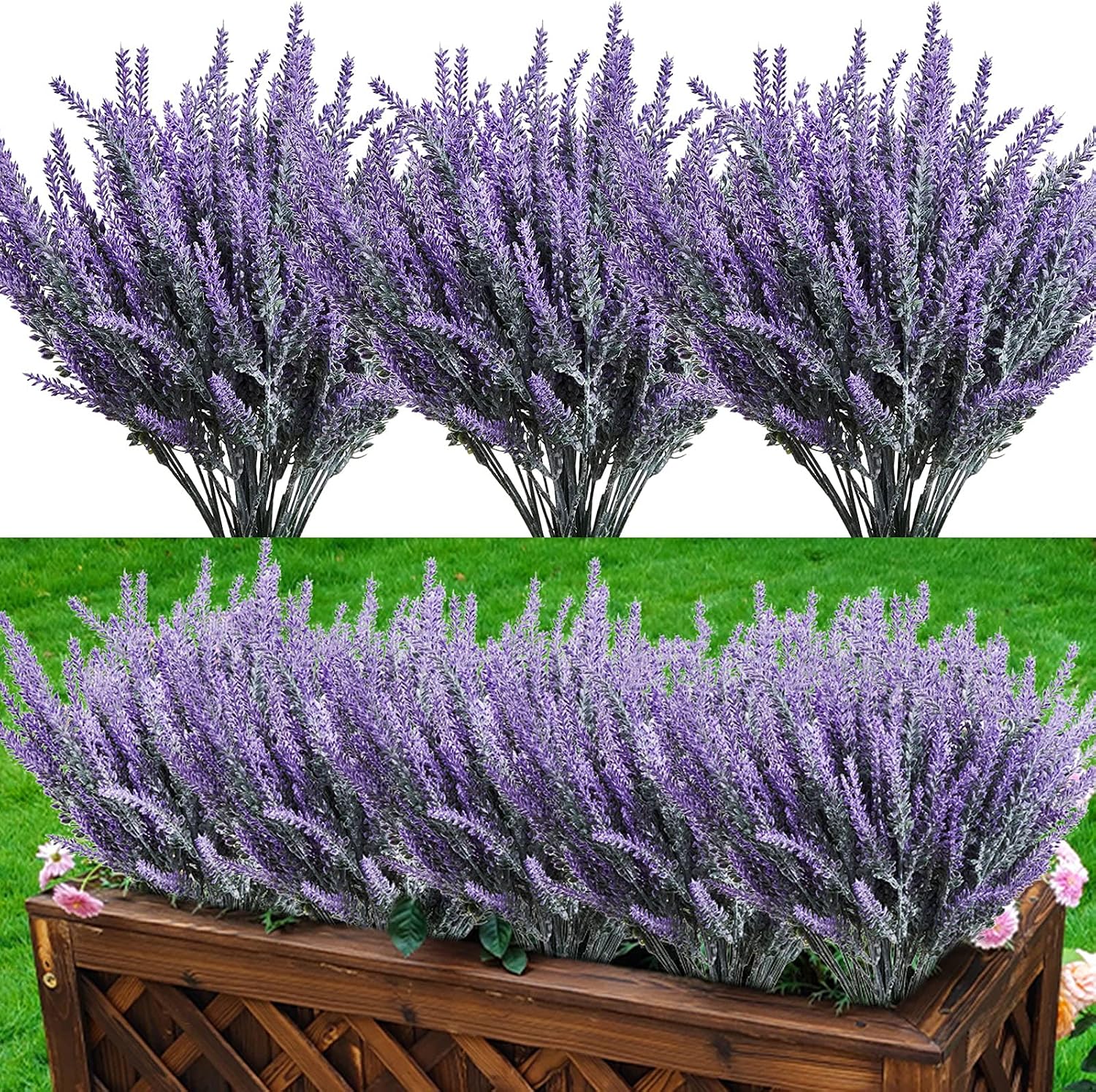 12 Bunches of Artificial Flowers Artificial Lavender Flowers, Flocking Lavender Bouquets, Wedding Eternal Flowers, Purple Lavender Silk Flowers,