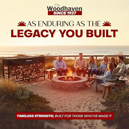 Miniatura 2 de The Woodhaven estante para leña de 8 pies con funda