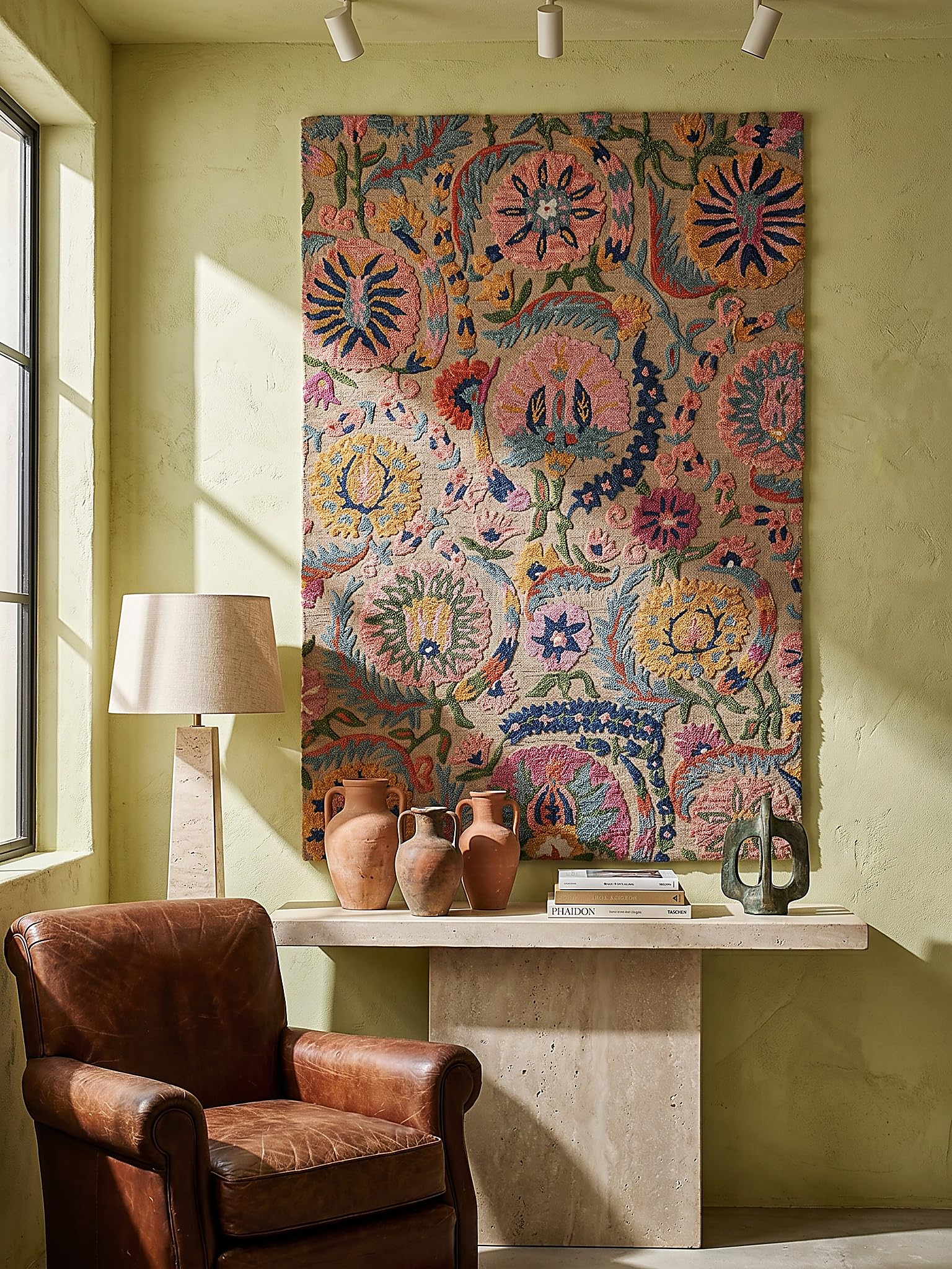 Tapis en Laine Motif Floral Dense et Robuste Multicolore 140 x 200 cm Salle à Manger | Hedda