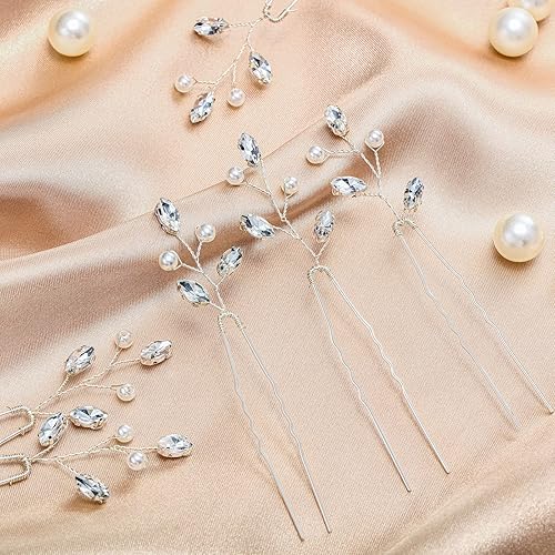 Miniatura 5 de 12 horquillas de cristal para novia, boda, perlas de diamantes de imitación, accesorios para el cabello de boda, accesorios para el cabello de