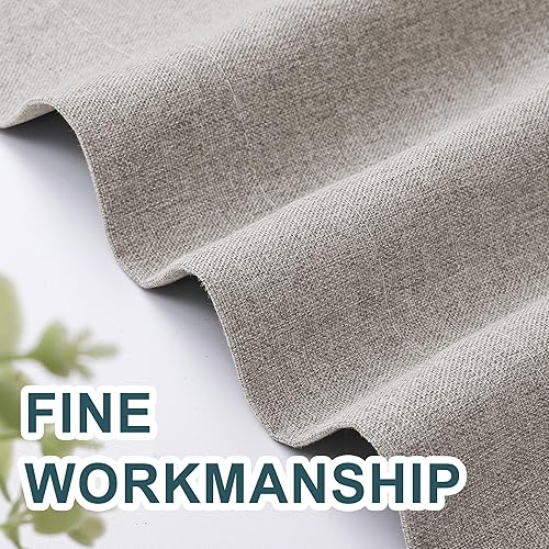 Miniatura 4 de FantasDecor Cortinas y cortinas de lino de 84 pulgadas para sala de estardormitorio, pestaña trasera y bolsillo para barra, cortinas rústicas con