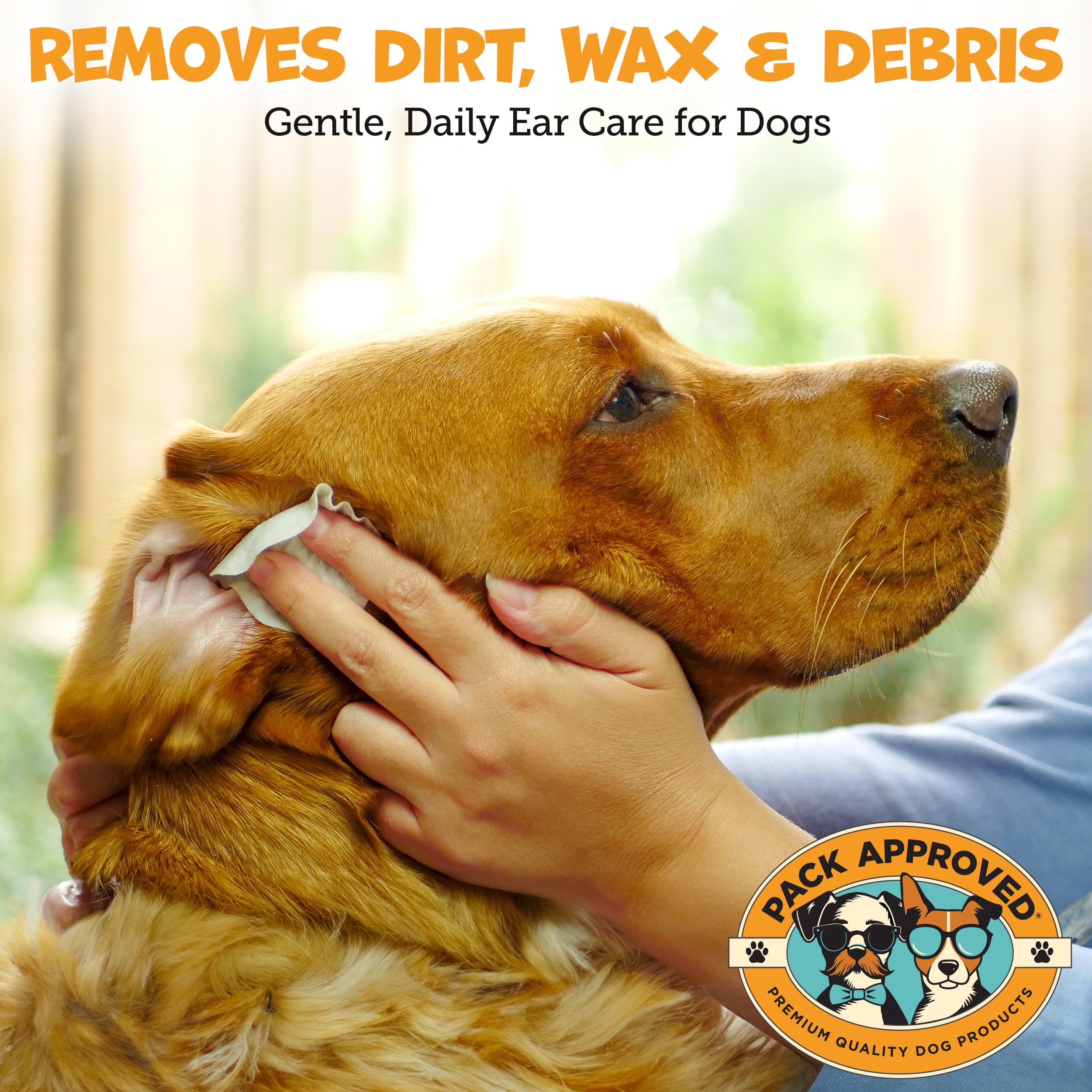 Ear Wipes for Dogs with Aloe Vera & Eucalyptus - Gentle Ear Cleaner for Dogs to Help Remove Wax and Odor - Convenient and Mess-Free Cleaning Pads for Dirty, Itchy Ears - 100 Wipes - image 2