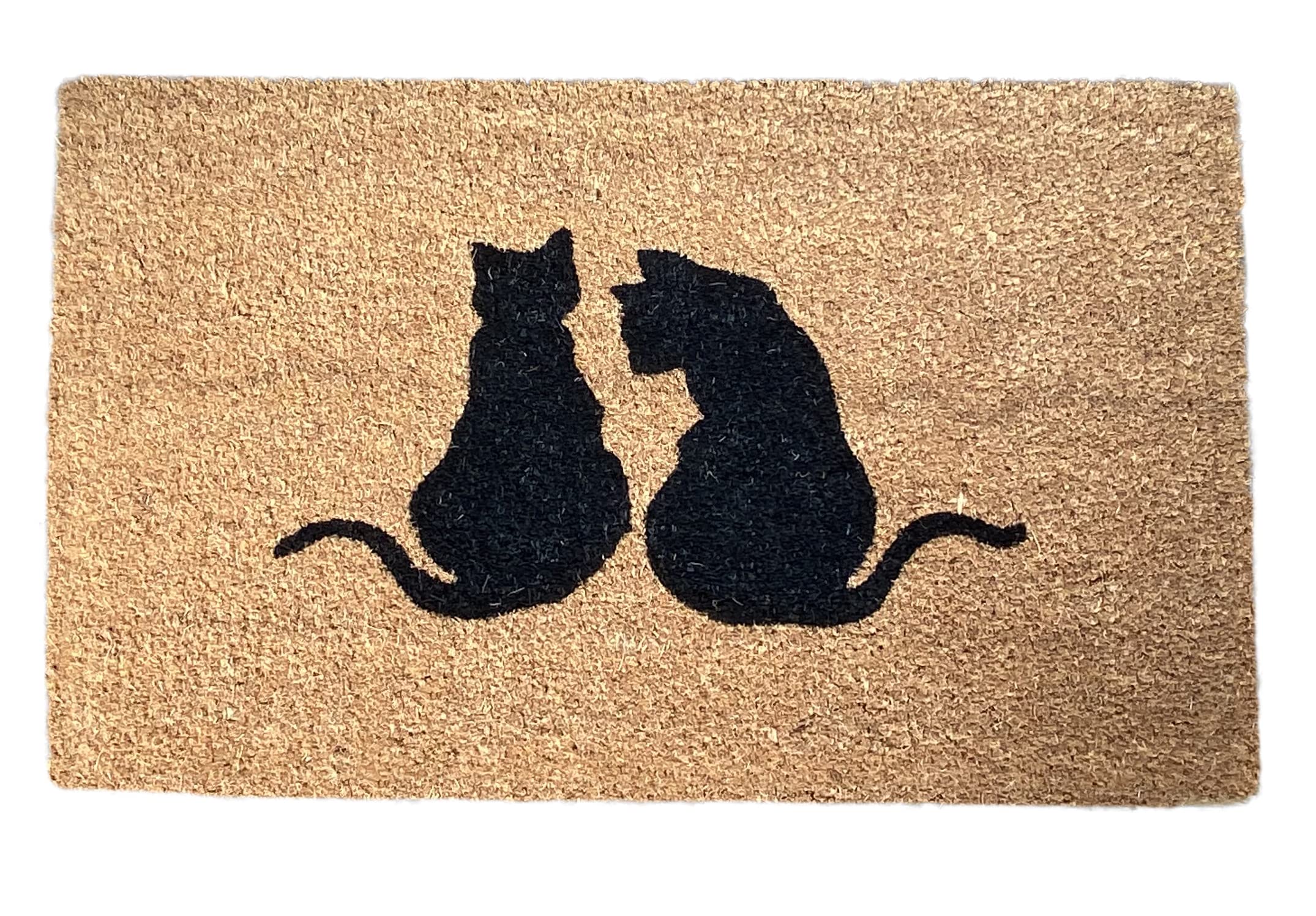 Selections Coir Outdoor & Indoor Doormat with Silhouette Cats Design