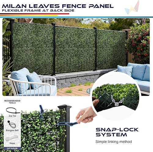 Miniatura 138 de Windscreen4less 6 paneles artificiales de boj de 20 x 20 pulgadas, seto topiario, plantas, hierba, pantalla de privacidad para exteriores, Boj