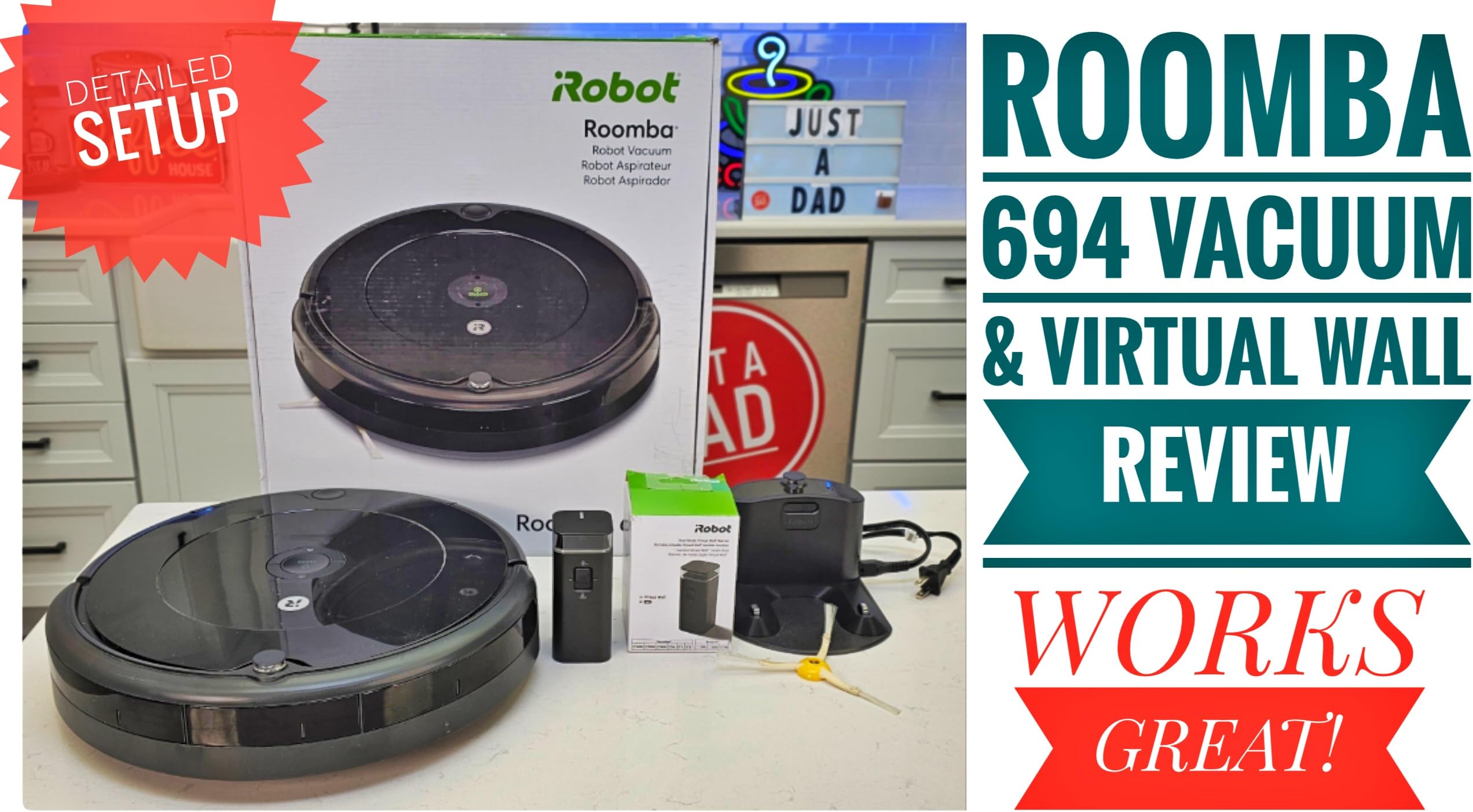 Watch iRobot Roomba 694 with Virtual Wall Vacuum Cleaner Review on