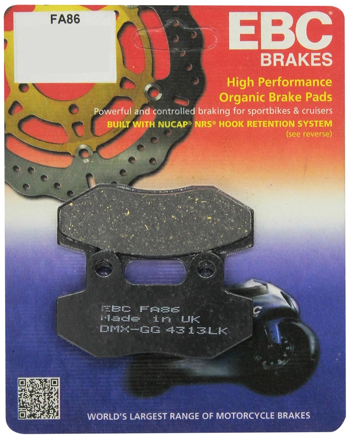 Pastilhas de Freio a Disco EBC Brakes FA86 - Conjunto de Pastilhas de Alta Performance