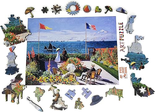 Miniatura 5 de Rompecabezas de madera para adultos, piezas de forma única, fabricado en los Estados Unidos por FoxSmartBox - 205 piezas - The Garden at