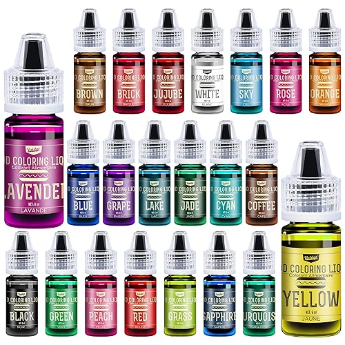 Juego de colorantes alimentarios  Juego de colorante de alimentos de 22 colores vivos para hornear, decoración de pasteles, galletas, fondant y