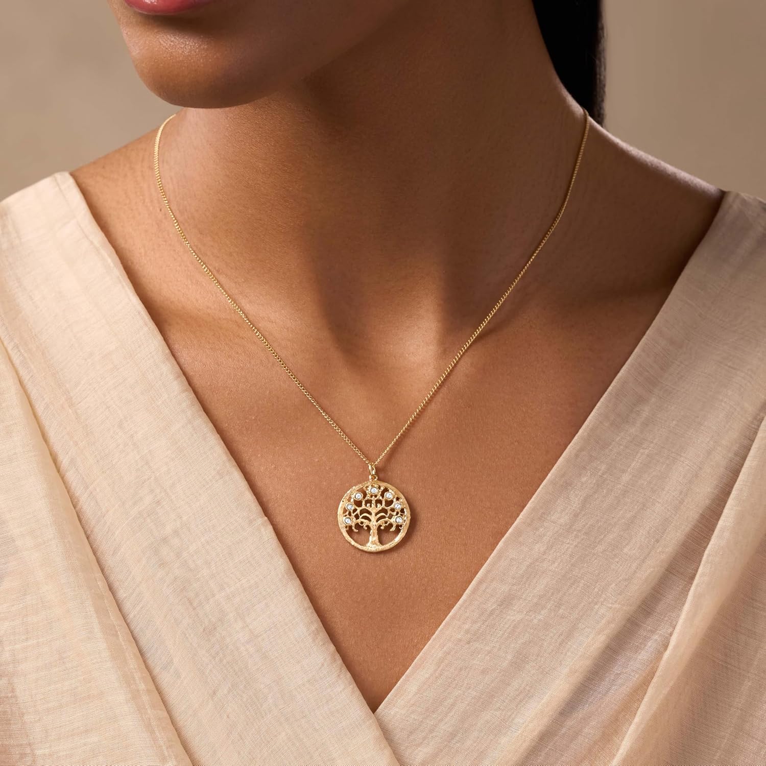 KARMA AND LUCK – 18K Gold Plated Tree of Life Necklace | Sacred Growth & Mindful Alignment | 18"-20" Adjustable Spiritual Jewelry | Handmade in Bali