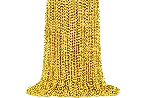 100 Pcs Mardi Gras Beads Gold 33in, Bulk Party Beads Necklace