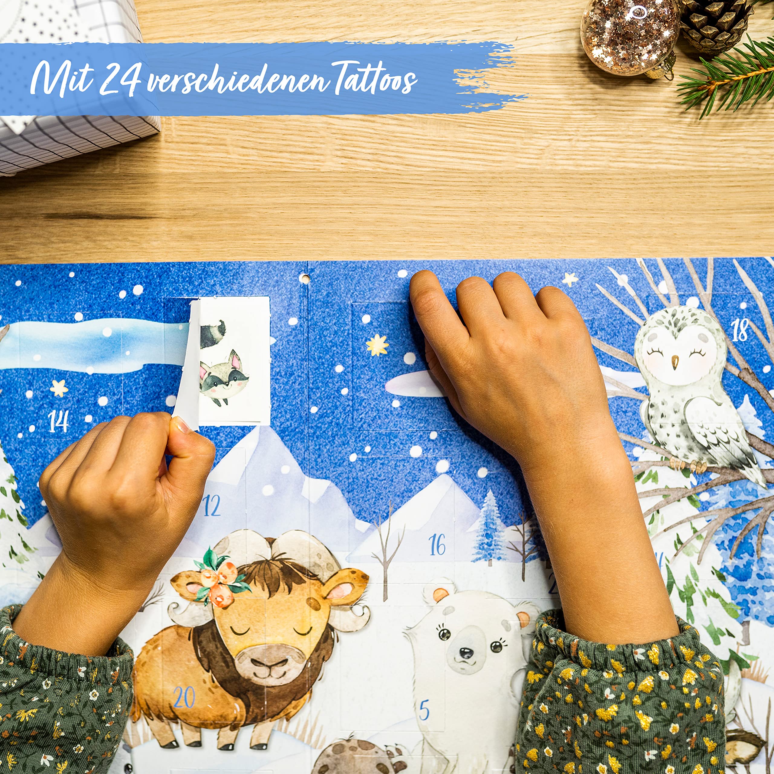 Papierdrachen Advent Calendar with Children's Tattoos for Sticking from Germany - Image 3
