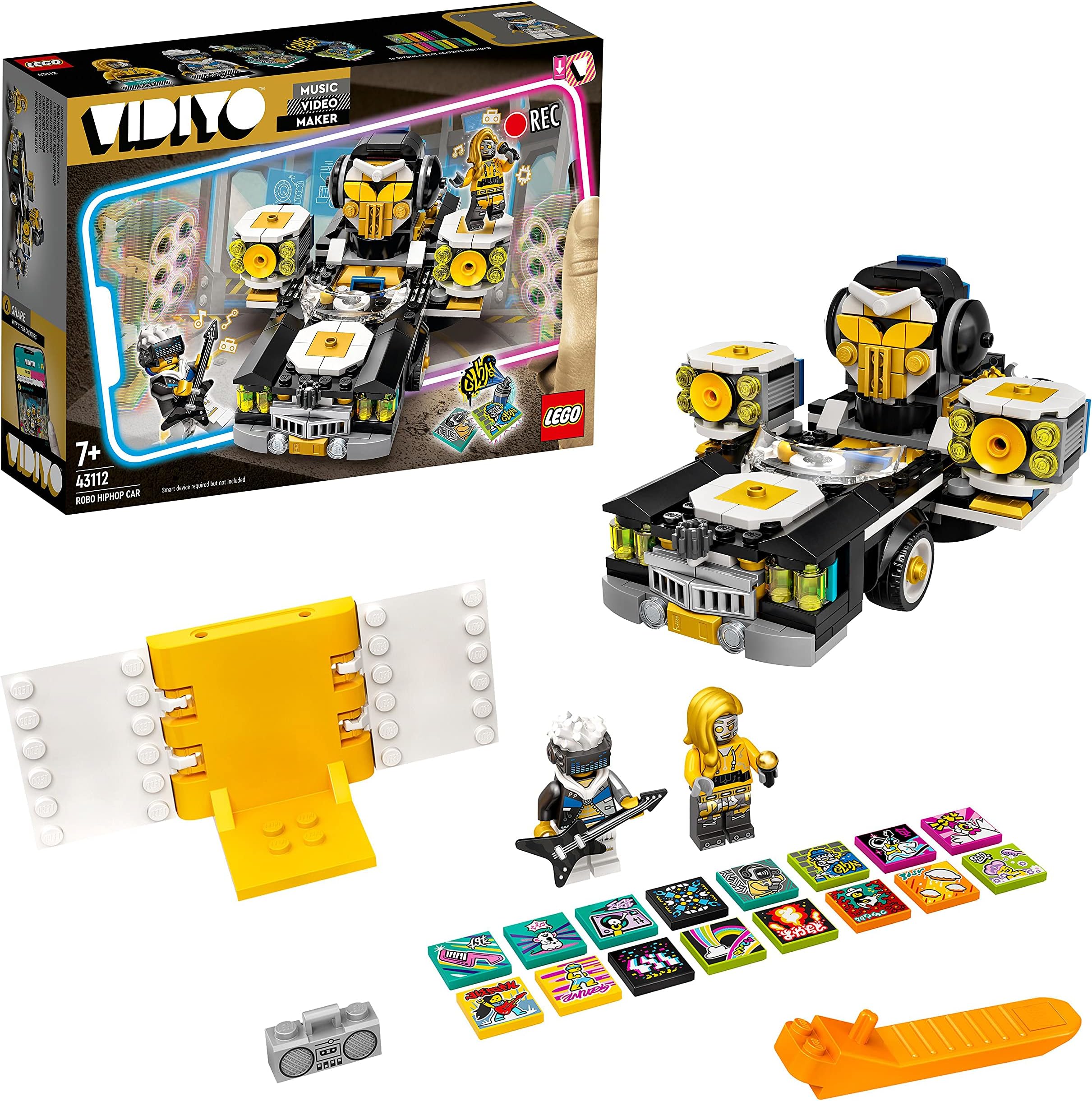 VIDIYO Robo Hiphop Car 43112 Building Kit Toy, Inspire Kids to Direct and Star in Their Own Music Videos; New 2021 (387 Pieces)