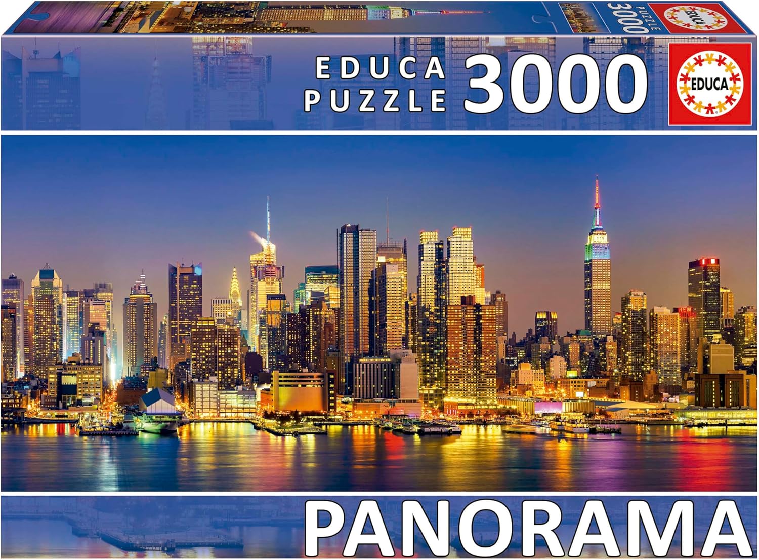 Educa - New York Skyline | 3000 Piece Puzzle for Adults in Panoramic Format. Measurements: 47,24" x 33,46". Includes Lost Part Service While Supplies Last. from 14 Years Old (19948)