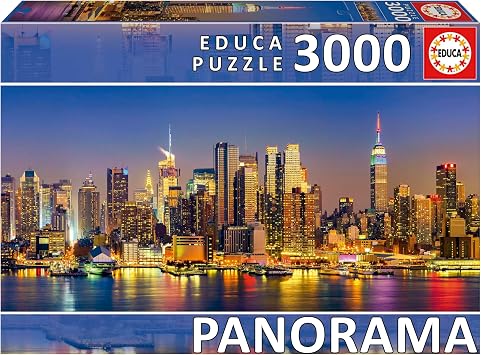 Educa - New York Skyline | 3000 Piece Puzzle for Adults in Panoramic Format. Measurements 47,24" x 33,46". Includes Lost Part Service While Supplies Last. from 14 Years Old 19948