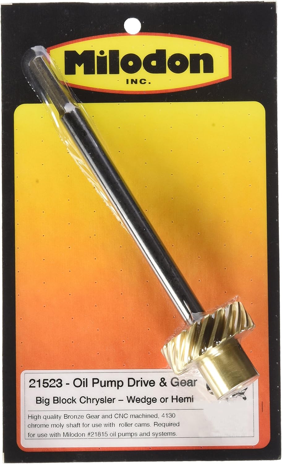 Milodon 21523 8.25" Oil Pump Shaft with Bronze Gear for Big Block Mopar